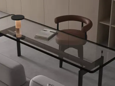 Modern living room dining room interior scenes 459 3D model