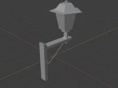 Houselamp street light on wall Low-poly 3D model