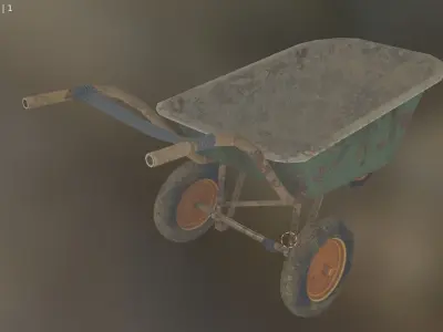 wheel barrow Low-poly 3D model