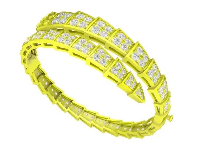 A7517 Luxury Snake Diamond Women Bangle Bracelets 3D Model 3D print model