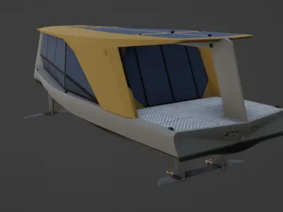 Electric Hydrofoil boat 3D model Low-poly 3D model