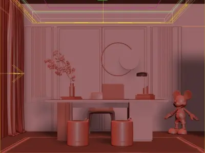 Office Workspace Essentials  Interior Scene 3D model