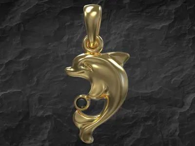 Pendant Dolphin 3D print model