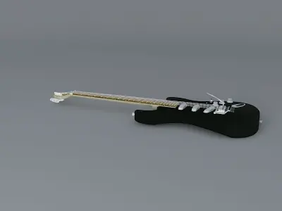 Strat style guitar Free 3D model