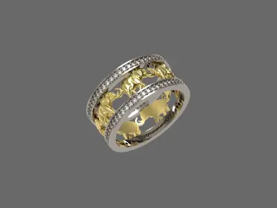 ring seven elephants N - 209 3D print model