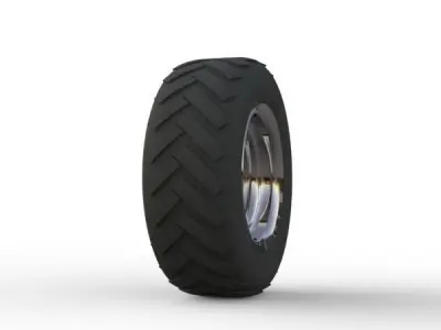 Wheel 3D model tire Low-poly 3D model