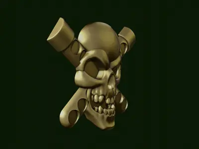 Skull Biohazard Relief 3D print model