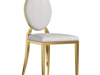 Modern Luxury White Dining Chair 3D model