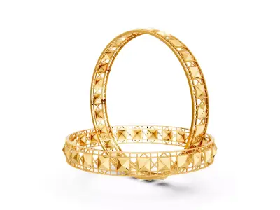 A modern geometric gold bangle for effortless luxury 3D print model