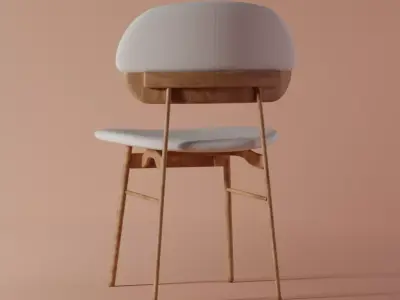 Modern Wooden Chair 3D Model for Archviz Low-poly 3D model