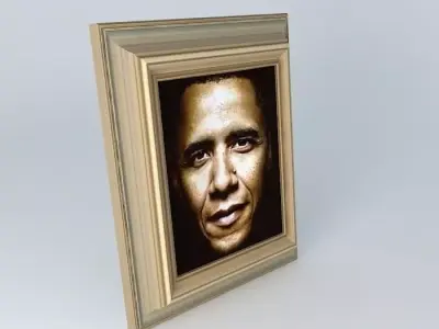 Famous People Barack Obama Eyes Illusion Free 3D model