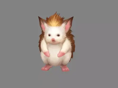 Cartoon Hedgehog Low-poly 3D model