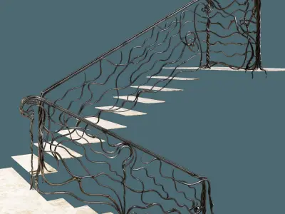 stair railings forging vine 3D model