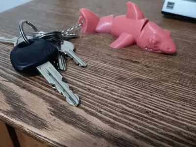 Flexi Shark Keychain - articulated - print in place 3D print model