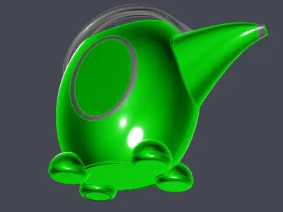Green kids watering can 3D model