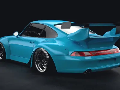 porsche 993 RWB rauh-welt 3D model