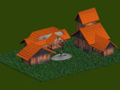 Gamming house  Low-poly 3D model