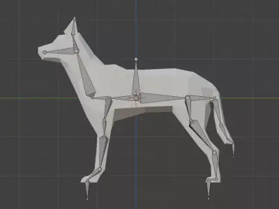 low poly dog rigged game ready Low-poly 3D model