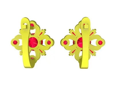 A7505 Luxury Diamond Hoop Earrings 3D print model