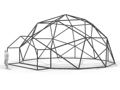 Geodesic Dome with Door Opening V1 3D model