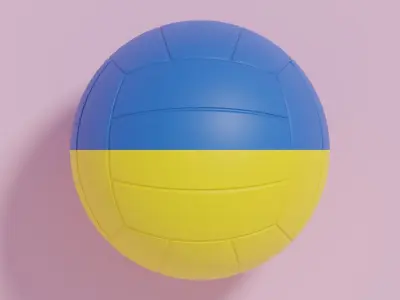 Flag Volleyball Ball Collection 3 3D model