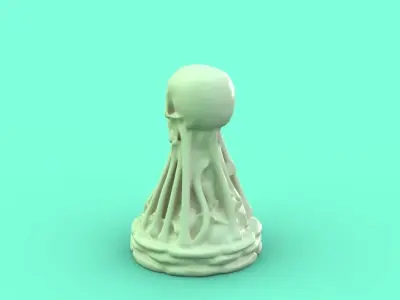 Skull Pawn chess piece 3D print model