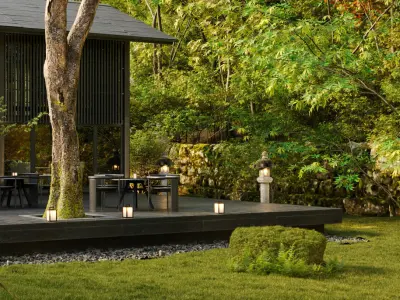 Aman Kyoto Inspired Luxury Interior Scene 3D model