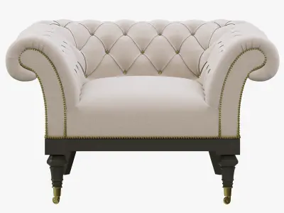 Restoration Hardware Islington Chesterfield Upholstered Chair 3D model