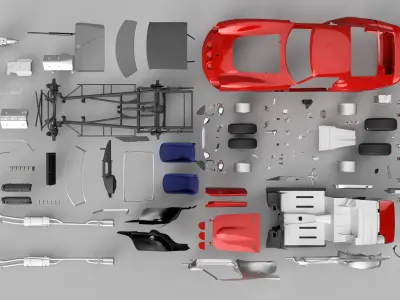 Ferrari 250 GTO - Full Car Kit Bundle Pack 3D Model Collection