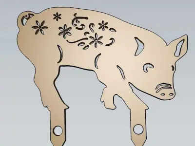 Wonderful Artificial Pig Home and Garden Outdoor Lawn Decor 3D model