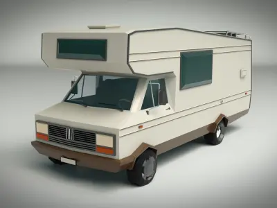 Low Poly Motorhome 01 Low-poly 3D model