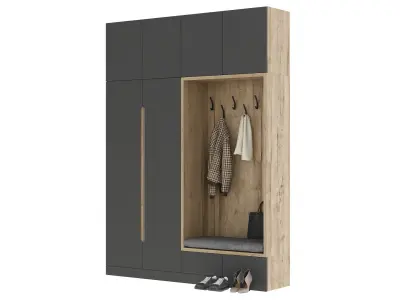 Hallway with clothes and shoes 3D model