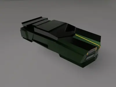 3D model scifi car Low-poly 3D model