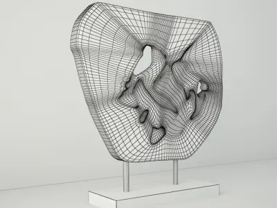 Wooden Decoration on Stand 3D model