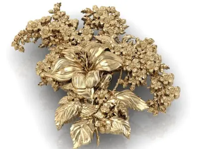 panel a bouquet of flowers as a gift   3D print model