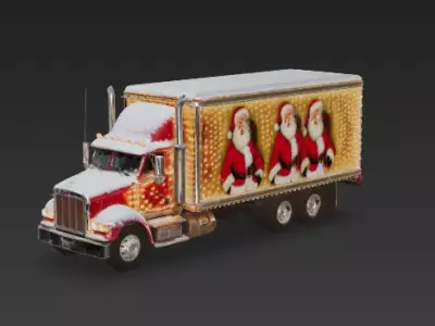 Holiday Caravan Truck 3D Model Low-poly 3D model
