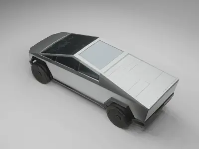 Tesla Cybertruck Low-poly 3D model 6