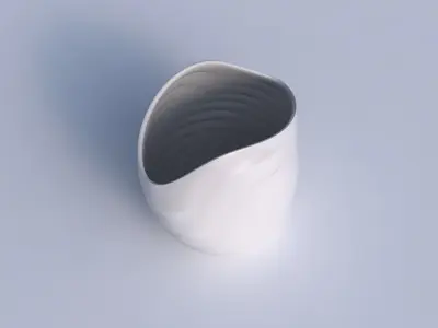 Bowl compressed and twisted with curved horizontal sections 3D print model