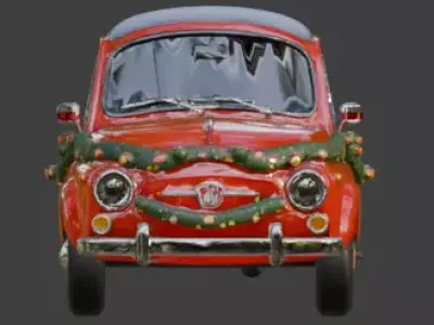 Stylized Christmas Car 3D Model Low-poly 3D model