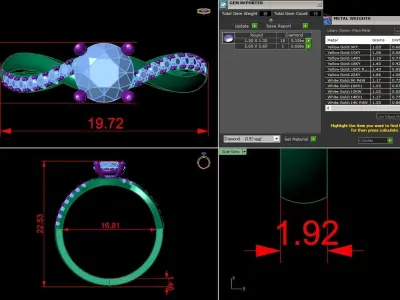 Jewelry Diamond Ring 3D print model 3