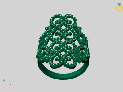 Vintage Womens Diamond Ring Women Rings 3dmodels 3D print model 3D print model 18