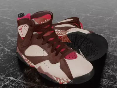 NIKE AIR JORDAN 7 X PATTA 3D SHOES Low-poly 3D model