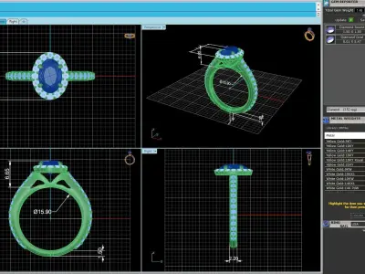 Women Diamond Engagement Ring R4 3D print model