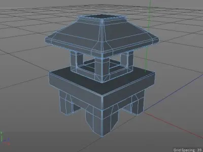 Asian Garden lamp Free low-poly 3D model