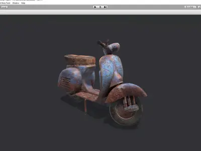 PBR Retro Scooter Low-poly 3D model