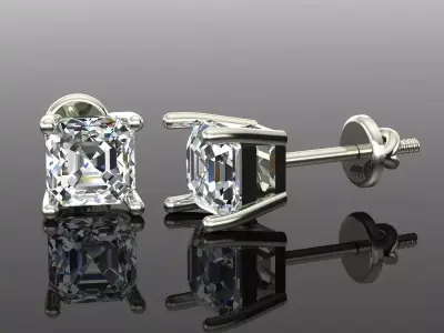 Women Diamond Earrings 3D print model 118