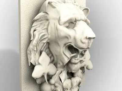 Lion Fasade Decoration 3D model