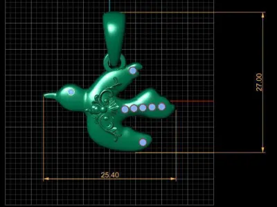 GOLDEN BIRDS PENDANT 3D PRINTABLE MODEL  3D print model