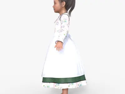 Realistic 3D Girl Character Rigged 3D model