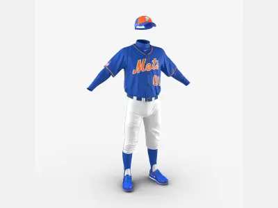Baseball Player Outfit Mets 2 3D model
